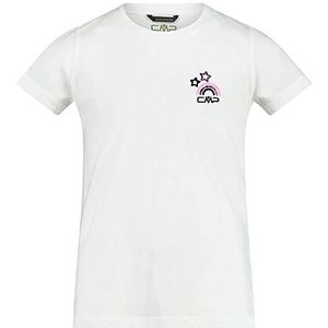 CMP Uniseks T-shirt van jersey, voor kinderen en jongens, Wit, 176