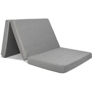 Milliard Luxe Gastenmatras 3-Delige Vouwmatras Memory Foam, Logeermatras met Ultrazachte Afneembare Hoes (Single 190 x 90 x10 cm) Grijs