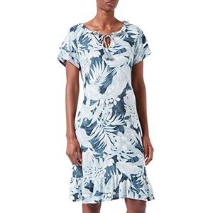 Noppies Mila-jurk voor dames, korte mouwen, allover print, Grijs Blauw - P910, 36