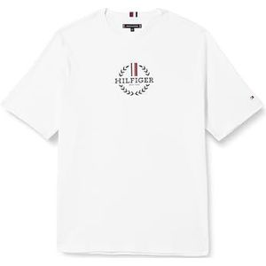 Tommy Hilfiger Heren Bt-Global Stripe Wreath Tee-B S/S T-shirts, wit, 3XL, Wit, 3XL grote maten tall