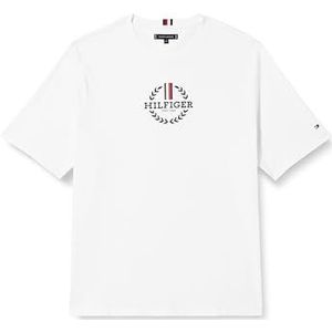 Tommy Hilfiger Heren Bt-Global Stripe Wreath Tee-B S/S T-shirts, wit, 3XL, Wit, 3XL grote maten tall