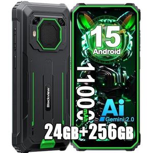 Blackview BV6200 Plus Android 15 Téléphone Portable Incassable (2025), 24Go+256Go/2TB Téléphone Débloqué 4G, 11000mAh, 16MP Caméra AI, 6.56"" HD+ Smartphone Incassable Etanche, GPS,NFC,OTG,FM, Vert