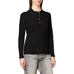 Lacoste Poloshirt met lange mouwen voor dames, slim fit, zwart, 38