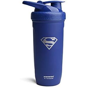 Smartshake Justice League Reforce Shaker Fles 900ml, DC Comics roestvrijstalen eiwitshaker waterfles, lekvrije watershakerbeker, supplementshaker voor sport en gymnastiek, BPA-vrij, DC Superman