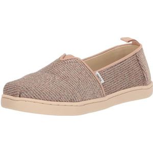 TOMS Classic Alpargata platte slippers voor meisjes, Gold Sparkle Knit, 31 EU