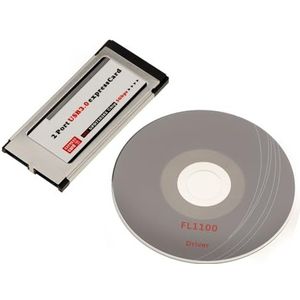 KALEA-INFORMATIQUE Express Card 34mm EXPRESSCARD 34 naar USB 3.0 2 Ports USB3 SUPERSPEED 5G met Fresco Logic FL1100 chipset compatibel met Windows en Mac