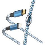 Hama Oplaadkabel, reflecterende USB C naar Lightning, nylon, 1,5 m (iPhone-oplaadkabel, Lightning-kabel, iPhone 14 13 12 11 Pro Max Plus Mini SE XS Max XR X 8 7, iPad Pro Air Mini, MFI-gecertificeerd)