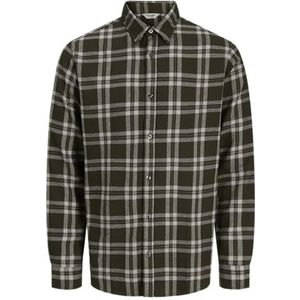 JJ Rebel - JREBJETT - Overhemd - Spar/Wit - Flanel - Lange Mouw