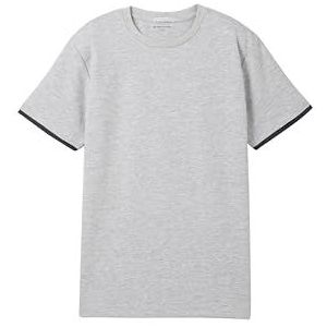 TOM TAILOR T-shirt voor jongens, 15398 - Light Stone Grey Melange, 176 cm