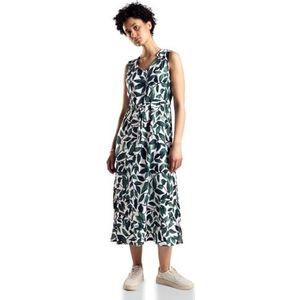 Street One Midi-jurk voor dames met print, Cool Vintage Groen, 40