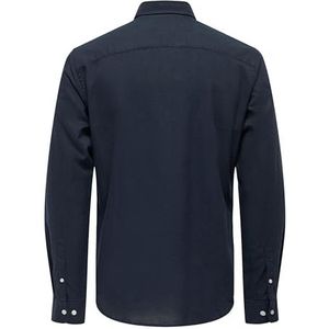 ONLY & SONS Men's ONSALVARO LS Oxford Shirt Hemd, Dark Navy, XXL