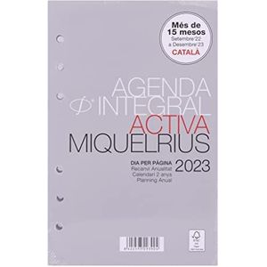 Miquelrius - Navulkalender ringen 16 maanden (september 2022 december 2023) - dag per pagina - actieve grootte 117 x 182 mm (ca. A6) - Catalaans