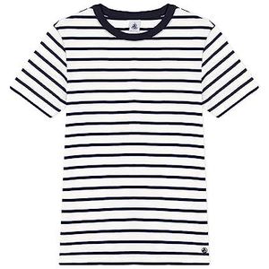 Petit Bateau T-shirt met korte mouwen voor dames, Marshmallow wit/rookblauw, L