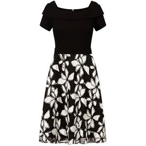 Kraimod cocktailjurk, zwart-wit, 38