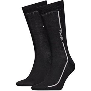 Calvin Klein Heren Logo Line Socks, Zwart, One Size, zwart, Eén maat