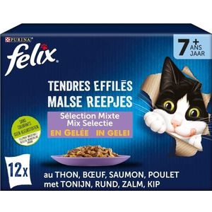 PURINA Felix malse taps toelopende mix senior kattenvoer 12 x 85 g