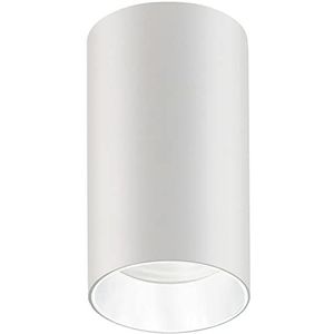 Maclean MCE 458 Plafondlamp opbouw met GU10 fitting voor LED en halogeenlampen t/m 35W 55x100mm Opbouwspots aluminium rond (1 stuk zonder lampen, wit) (1 stuk zonder lampen)