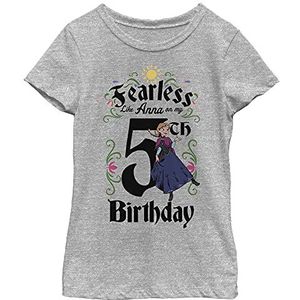 Disney Meisjes Frozen Anna Verjaardag 5 T-Shirt Top, Atletische Heather, XS