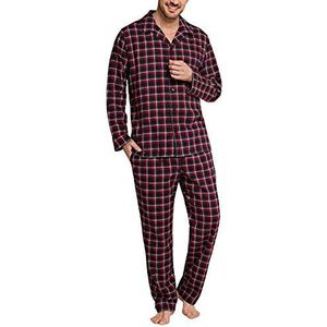 Schiesser Heren Selected Premium Pyjama Lange Tweedelige pyjama, rood (500), 54