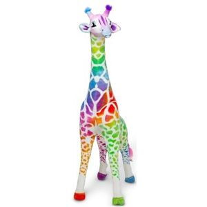 Melissa & Doug Levensechte regenboog-giraf van pluche