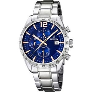 Festina Heren chronograaf quartz horloge met roestvrij stalen band F16759/5, zilverkleurig., Sport