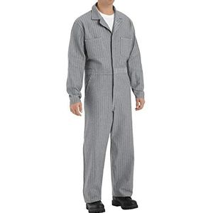 Red Kap Men's Tall Size Button Front Cotton Coverall, Fisher Herringbone, 40