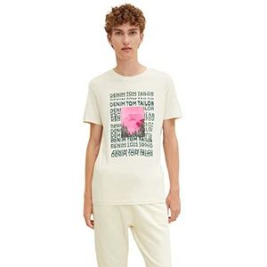 Tom Tailor Denim T-shirt met fotoprint Uomini 1033921,10338 - Soft Light Beige,L