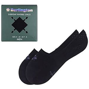 Burlington Heren Liner sokken Everyday 2-Pack Box M IN Katoen Onzichtbar eenkleurig Multipack 2 Paar, Zwart (Black 3000) nieuw - milieuvriendelijk, 41-42
