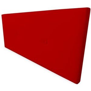Mattfy Hoofdbord van hoogwaardig kunstleer, gevoerd, model Malta, bekleding van hoogwaardig kunstleer, hout, rood, 90 x 60 cm (bed 80)