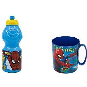 ALMACENESADAN, Spiderman Marvel 4799, bestaande uit magnetron 350 ml en waterfles 400 ml, herbruikbaar, BPA-vrij