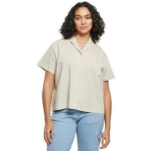 Urban Classics Dames Shirt Ladies Linnen Mixed Resort Shirt Softseagrass S, Softseagrass, S