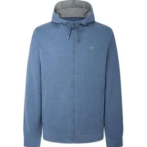 Hackett London Heren Zachte Hoody Fz Hooded Sweatshirt, Blauw (Schaduw Blauw), S