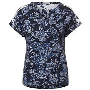 Cecil Dames B318325 bedrukt zomershirt, deep blue, XS