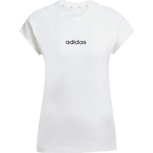 adidas Dames ESSENTIALS LINEAR COTTON T-SHIRT, White/Black, L