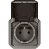 Plexo - Stopcontact - Waterdicht - Antraciet - 2P+T - 16A