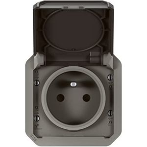 Plexo - Stopcontact - Waterdicht - Antraciet - 2P+T - 16A