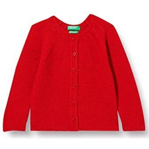 United Colors of Benetton Gebreid vest voor meisjes, Rood 015, 12 Maanden