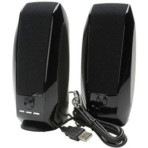 USB-multimedia-luidspreker met 1,2 watt totaal vermogen en pc-aansluiting, zwart materiaal, ontworpen voor: computer, multimedia-entertainment