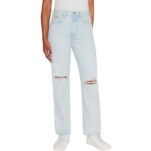 Pepe Jeans Dames rechte jeans Uhw, blauw (Denim-RG7), 34W / 28L, Blauw (Denim-rg7), 34W / 28L