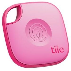Tile by Life360 Mate - Bluetooth-tracker, sleutelfinder en itemfinder voor sleutels, tassen en meer. Telefoonzoeker. Zowel iOS- als Android-compatibel. 1 stuk (pink punch)