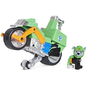 PAW Patrol Moto Pups - Rocky - Terugtrekmotor - Wheelie-functie - Speelgoedvoertuig