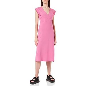 ONLY Onlmay S/L Wrap Midi Dress JRS jurk voor dames, super roze, XL