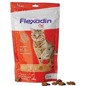 Vetoquinol Flexadin Cat - Aanvullend voer voor katten, ter ondersteuning van het gewrichtsmetabolisme - 120 voertabletten - 180 g
