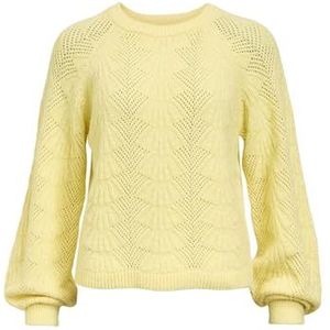 Object - Gebreide Trui - Geel - V-hals - Raglanmouwen - 50% Gerecycled Polyester