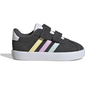 adidas - VL Court 3.0 - Sneakers - Zwart/Wit/Geel/Turquoise - Synthetisch Bovenwerk
