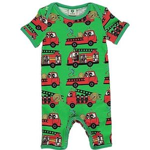 Småfolk Baby Jongens Zomer Body Suit With.Firetrucks Baby en Peuters Kostuum, Groen, 56, groen, 56 cm