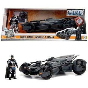 Jada Toys 253215000 - Batman Batmobile, speelgoedauto, deuren om te openen, incl. De-cast Batman figuur, schaal 1:24, zwart