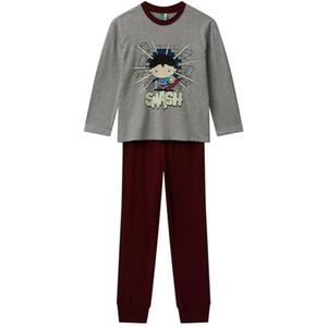 United Colors of Benetton Pyjamaset voor kinderen en jongens, Grijs, S