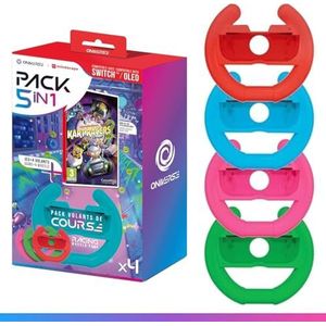 Oniverse Spel Nickelodeon Kart Racers 2: Grand Prix (Downloadcode) + Set van 4 Joy-Con Stuurwielen voor Nintendo Switch en Switch OLED