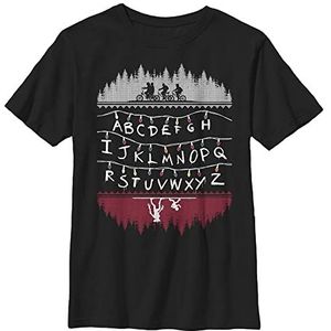 Stranger Things Alphabet Lights T-shirt voor kinderen, zwart, S, zwart, One size
